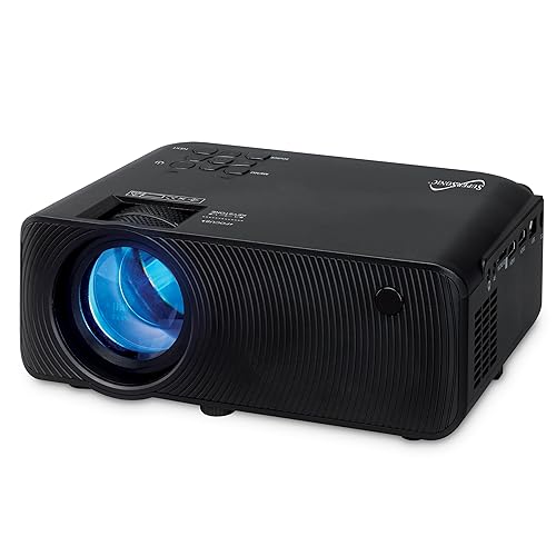 Supersonic SC-82P 3.97-inch Home Theater Bluetooth Projector with Crystal Clear 7000 Lumina, 1080P, Connect Wirelessly, Enjoy True Colors and Powerful