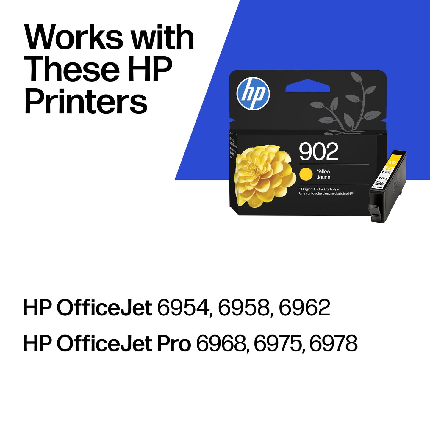 HP 902 Yellow Ink Cartridge | Works with OfficeJet 6950, 6960, Pro 6960, 6970 Series | T6L86AN