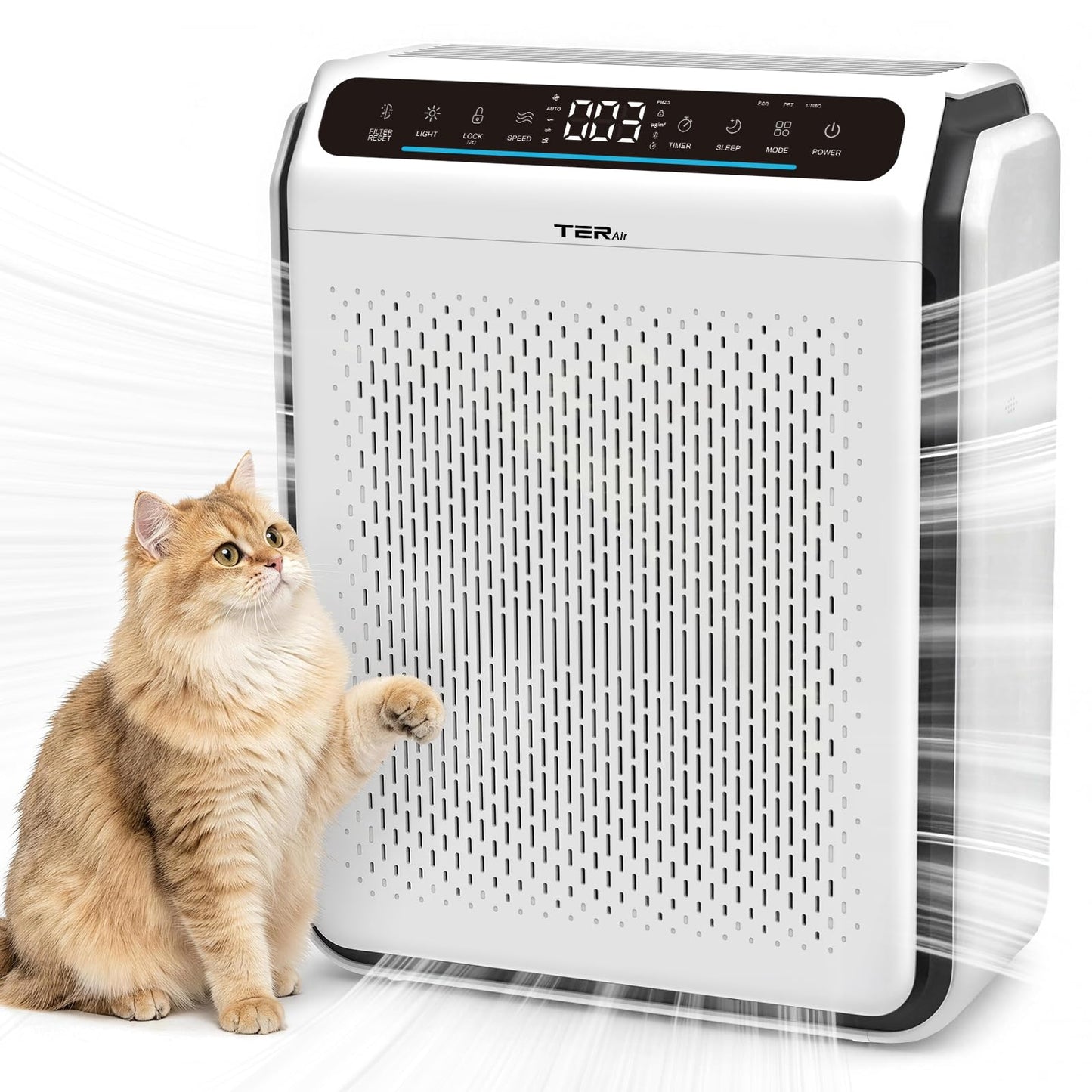 Pet Air Purifier for Home Large Room with Washable Screen Filter, AP03