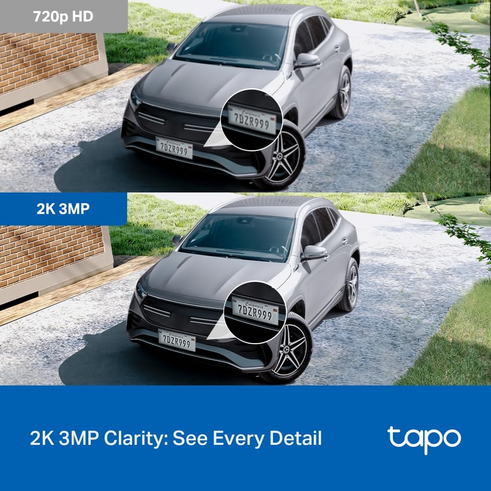 Tapo 2K Indoor/Outdoor Pan/Tilt Wired Security Camera - Baby Monitoring, Person & Baby Cry Detection, 360° Motion Tracking, Night Vision