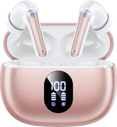ZZU Wireless Earbuds, Bluetooth Ear Buds with Big Bass Stereo Sound, 48 Hours Playtime, Lightweight in-Ear Fit Earphones, IPX7, Hands-Free Calls…