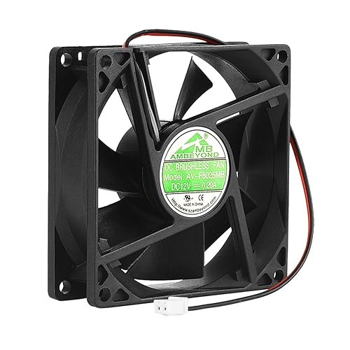 Security-01 80mm by 80mm by 25mm 8025 12V DC 0.20A Dual Ball Bearing Brushless Cooling Fan 2pin AV-F8025MB UL CE