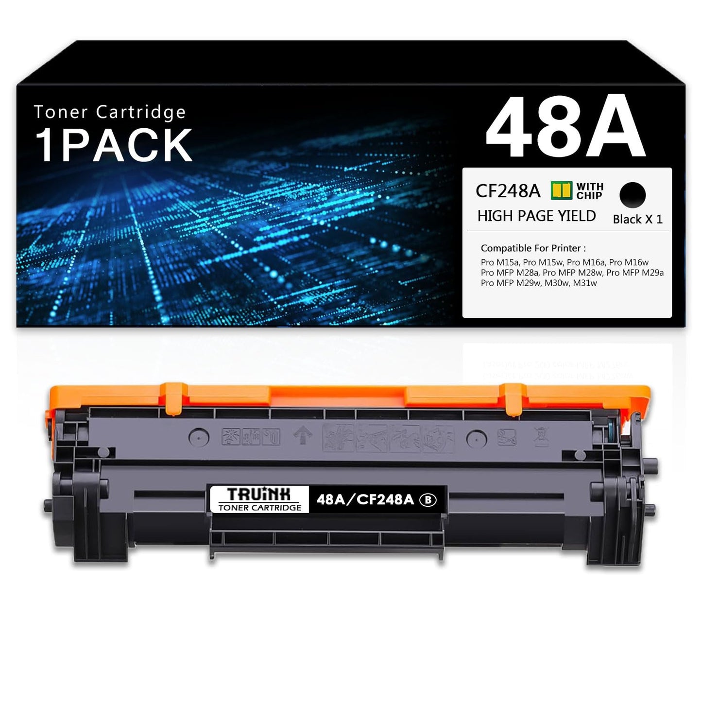 48A Toner Cartridge 1-Pack Replacement for HP 48A | CF248A Toner Compatible with HP LaserJet Pro M15w M15a M16w M16a MFP M28w M28a M29w M29a M30w M31w