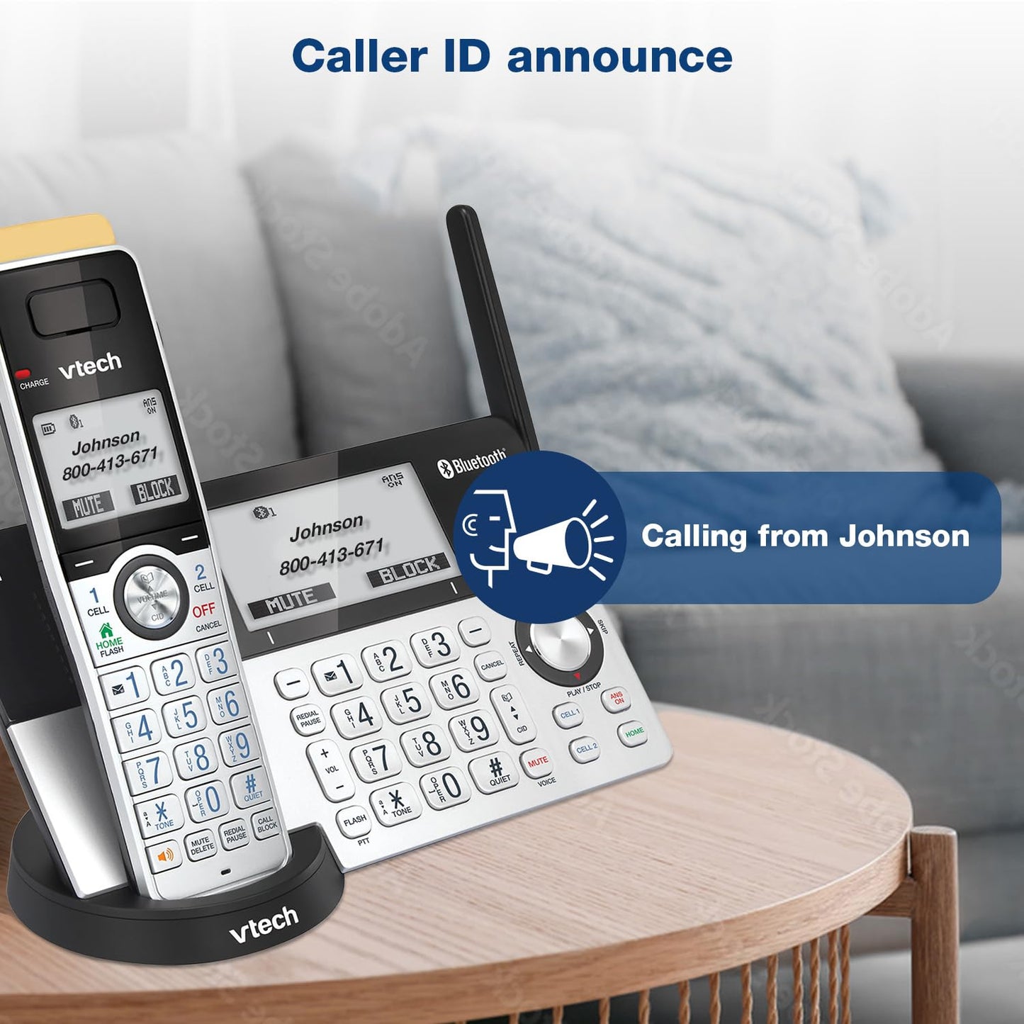 VTech IS8151-4 Super Long Range 4 Handset Cordless Phone for Home with Answering Machine, 2300 ft Range, Call Blocking, Bluetooth, Headset Jack, Power