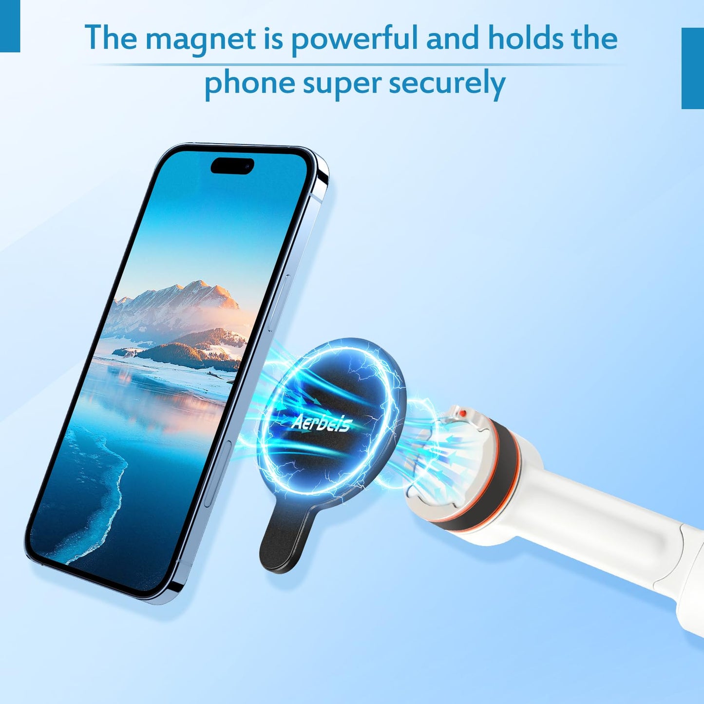 Magnet Clamp Adapter Ring Holder for Insta360 Flow 2 Pro, Magnetic Clip Quick-Release Mount for insta 360 flow pro 2, For Magsafe iPhone 17 16 15 14