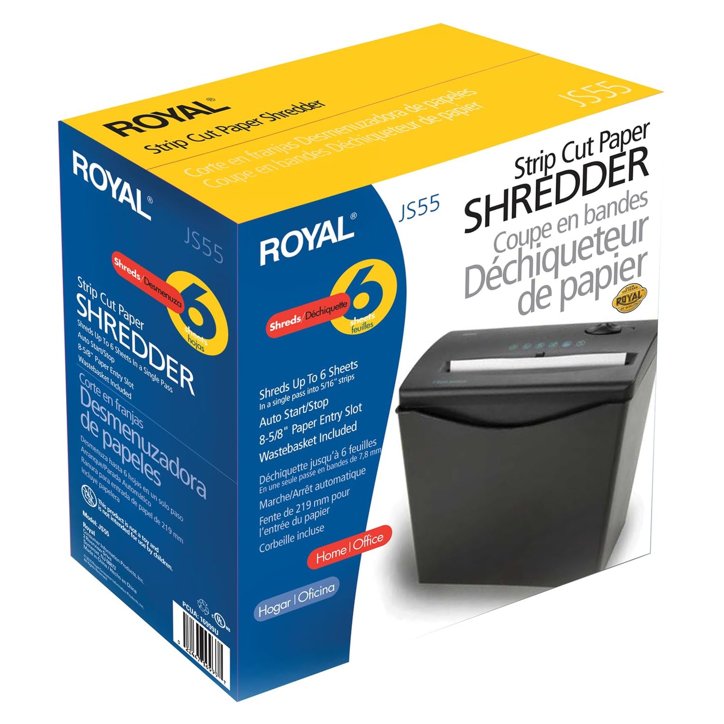 Royal Sovereign Js55 Shredder With Basket - 5 Sheet - Strip Cut