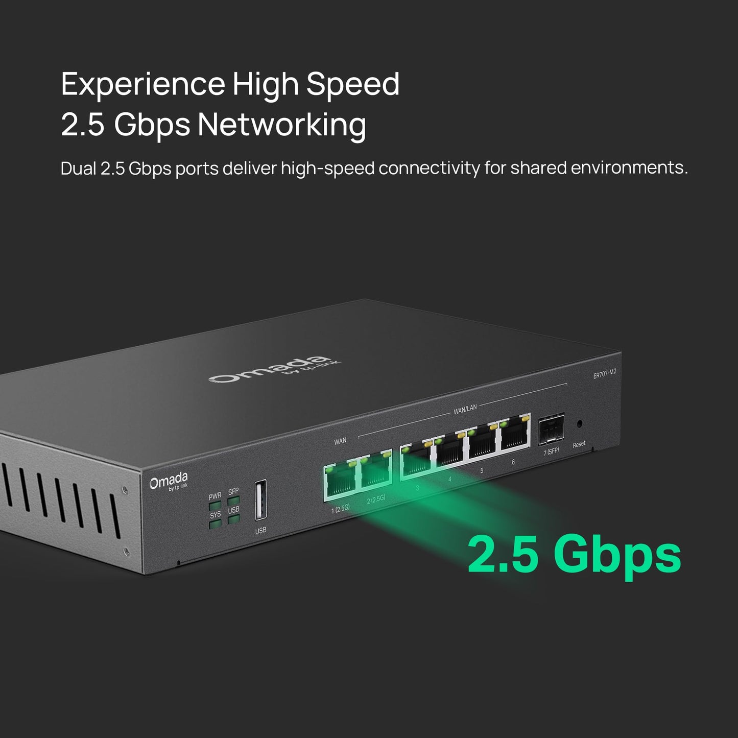 TP-Link ER707-M2 | Omada Multi-Gigabit VPN Router | Dual 2.5Gig WAN Ports | High Network Capacity | SPI Firewall | Omada SDN Integrated | Load Balance