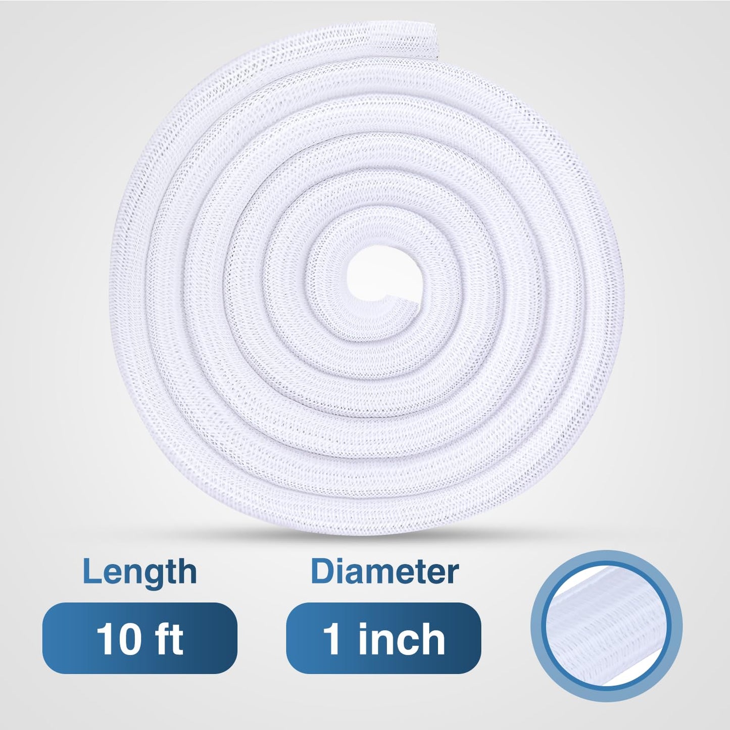 Nilight Cable Sleeve,25ft-1inch Cord Management Sleeves, Braided Sleeving, Split Self Wrapping Wire Loom for Computer Electrical Automotive Harness