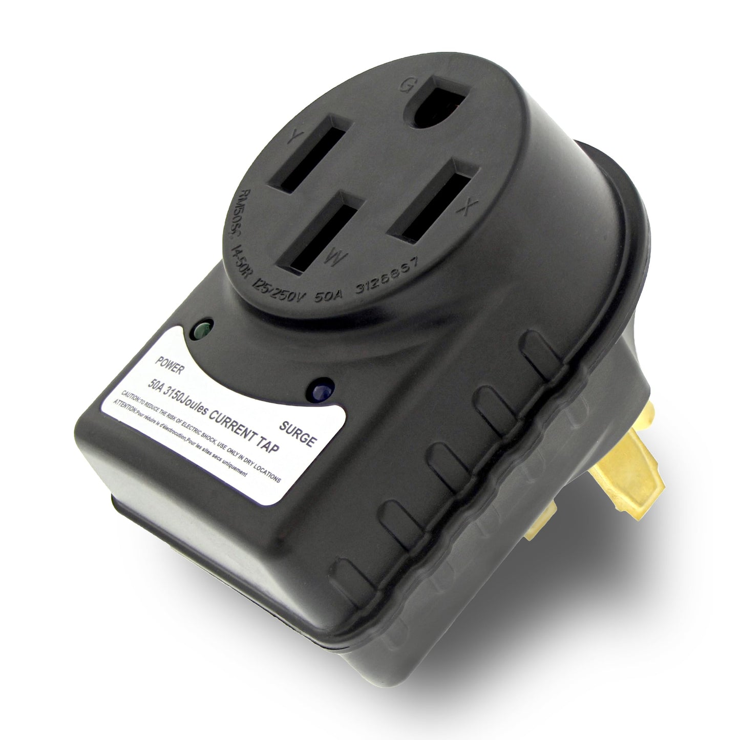 Dumble 50 AMP RV Surge Protector Plug - 14-50P / 14-50R Camper Circuit Power Extension Cord RV Power Surge Adapter