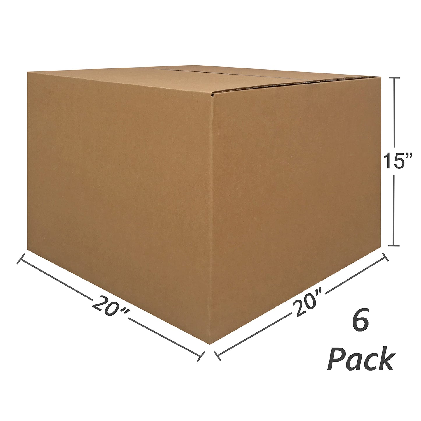 UBMOVE Large Moving Boxes 20'' x 20'' x 15'' (Pack of 6), Corrugated Cardboard Boxes for Packing, Shipping & Moving