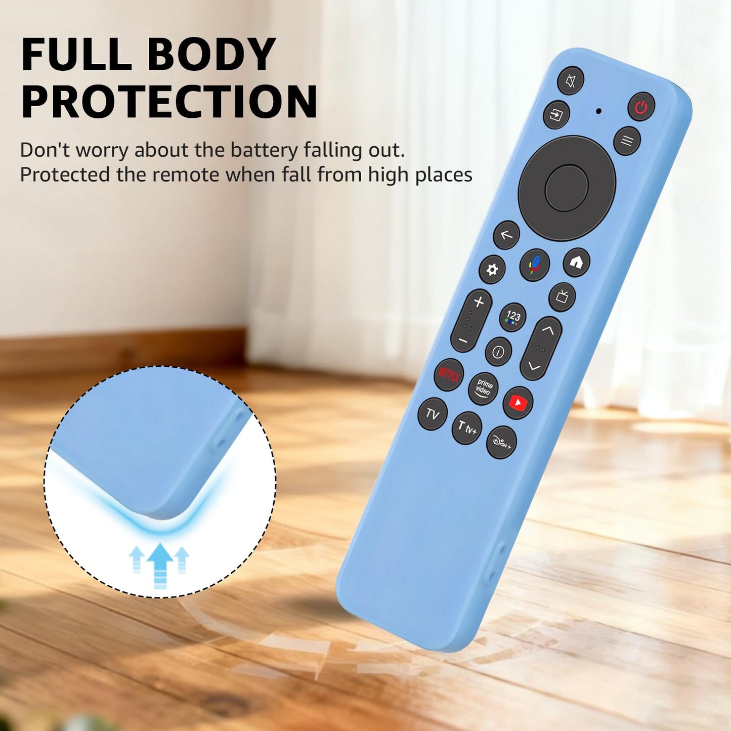 2PACK Climberer Cover for TCL RC923A FMB1 / RC813A FMB1 2025 QM6K QM7K TV Remote, Silicone Case Glow in Dark - Blue+Green