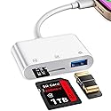 SD Card Reader for iPhone, Memory Card Veiwer Support SD and TF Card, USB Digital Camera Adapter for Lightning Devices Compatible with iPhone 13 12 11