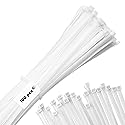 12" White Zip Cable Ties (100 Pack), 40lbs Tensile Strength, Heavy Duty, Self-Locking Premium Nylon Cable Wire Ties for Indoor and Outdoor by Bolt