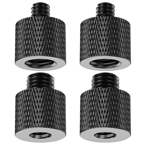 Rigych 3/8 to 1/4 Camera Screw Adapter Thread 4 Pcs 1/4 Female to 3/8 Male and 3/8 Female to 1/4 Male Camera Tripod Adapter for Camera Monitor Tripod