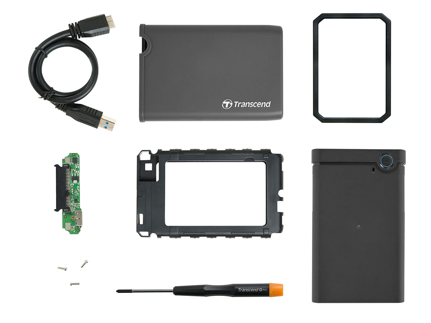 Transcend 2.5" SSD/HDD USB3.1 Gen1 Enclosure, One touch backup - TS0GSJ25CK3