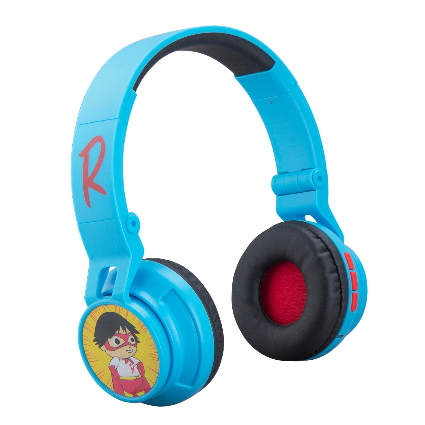 eKids Ryans World Kids Bluetooth Head Phones, Wireless Headphones with Microphone Includes Aux Cord, Volume Reduced Kids Foldable Headphones