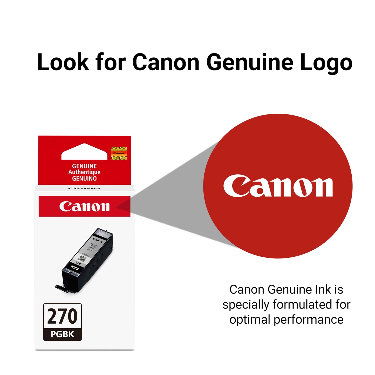 Canon PGI-270 Genuine Pigment Black Ink Tank, Compatible with MG6820, MG6821, MG6822, MG5720, MG5721, MG5722, MG7720, TS5020, TS6020, TS8020,