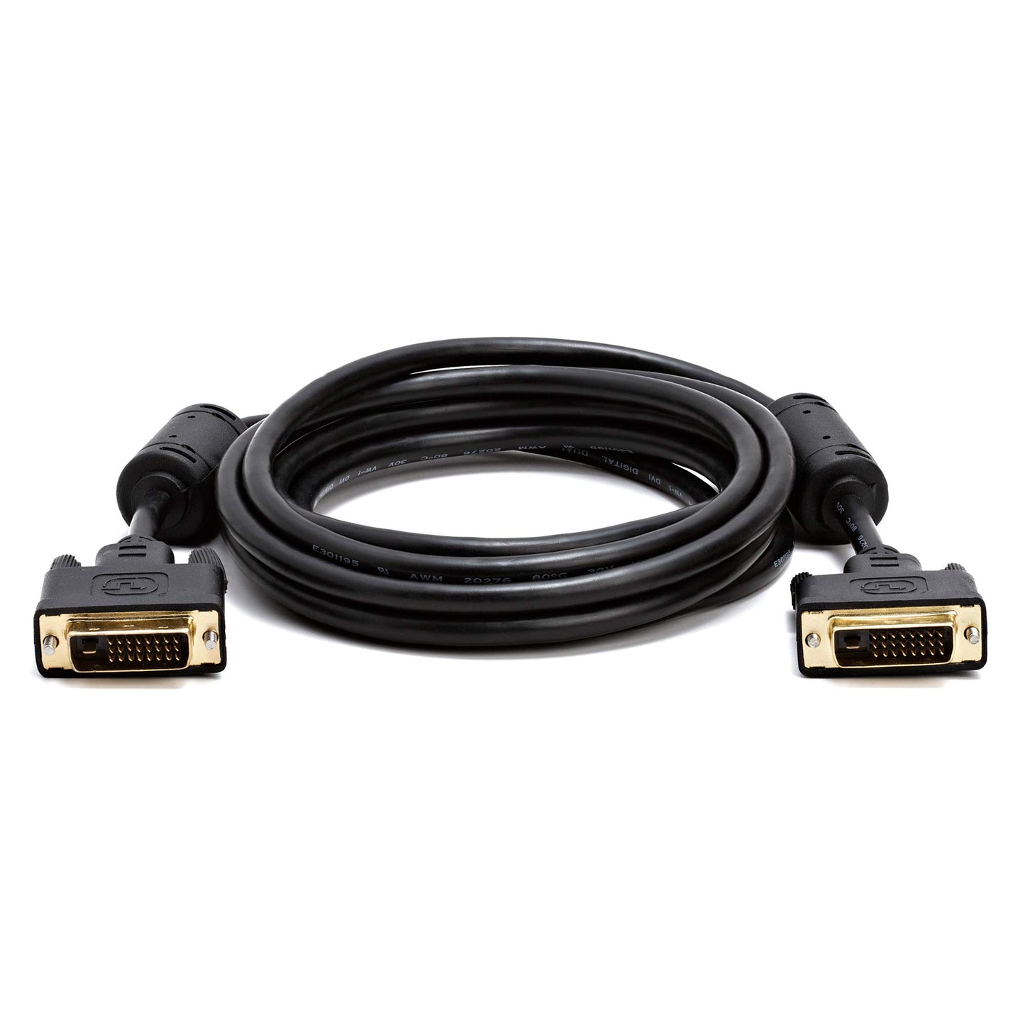 Cmple - DVI Cable 10ft, DVI to DVI Dual Link Monitor Cable Digital (24+1) Male DVI Cable for Gaming PC, Laptop, Projector, DVD, Monitor - Black