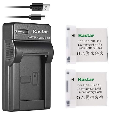 Kastar Battery (X2) & Slim USB Charger for Canon NB-11L and PowerShot SX410 is SX400 is ELPH 170 is 340 HS 320 HS 130HS 110 HS 1150 HS A2300 is A2400