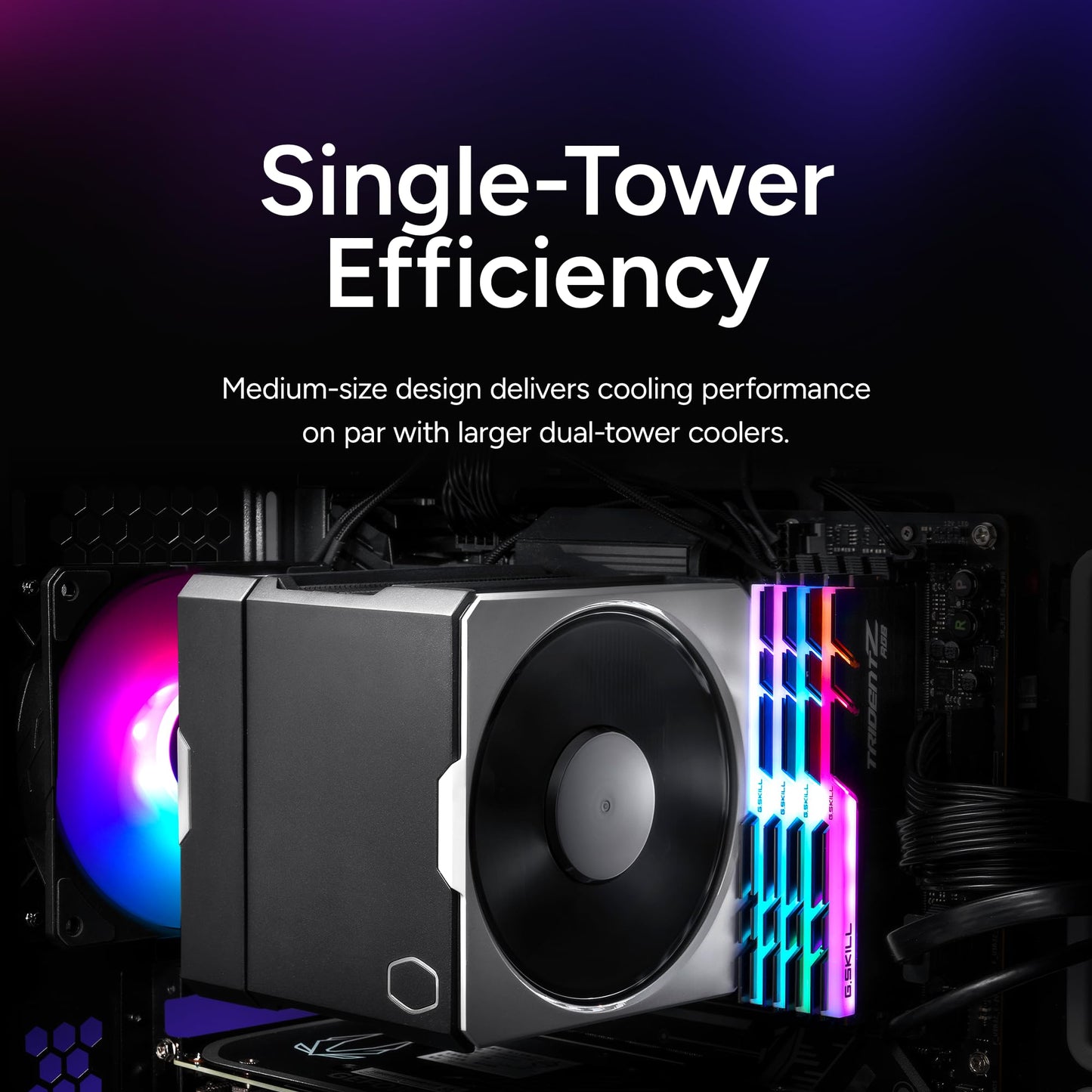 Cooler Master Hyper 612 APEX CPU Air Cooler - Powerful Dual 120mm PWM Fans, 6 Copper Heat Pipes, AMD AM5/AM4 & Intel LGA 1851/1700, High Performance