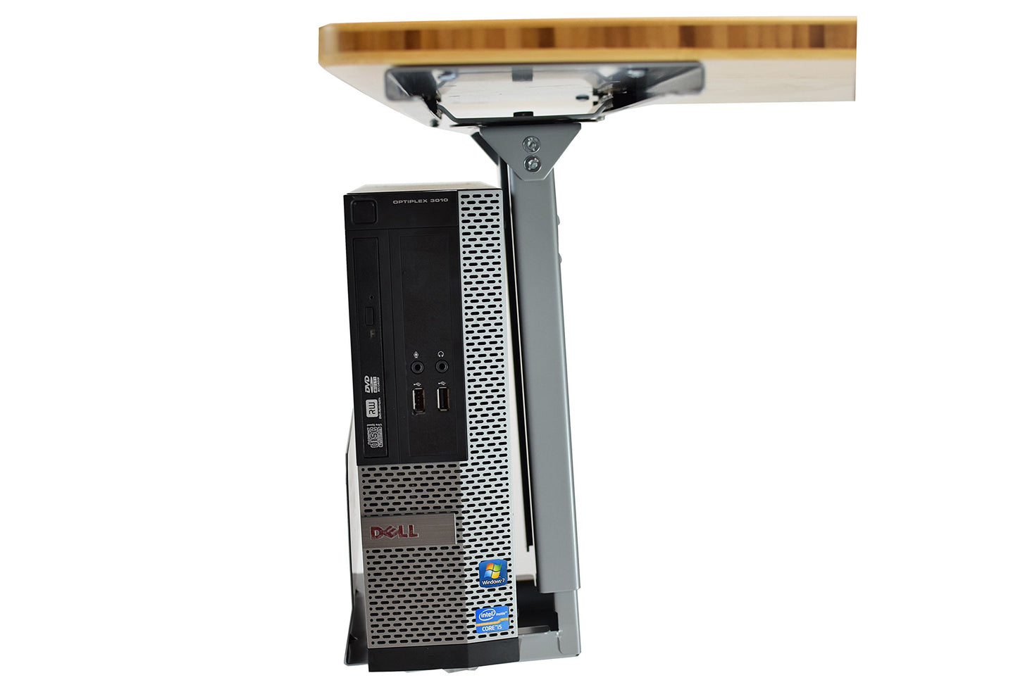 Uncaged Ergonomics CPU1 Adjustable Under Desk Computer Mount, 360? Swivel Steel CPU Holder PC Holder Under Desk Mount PC Tower Stand for Office