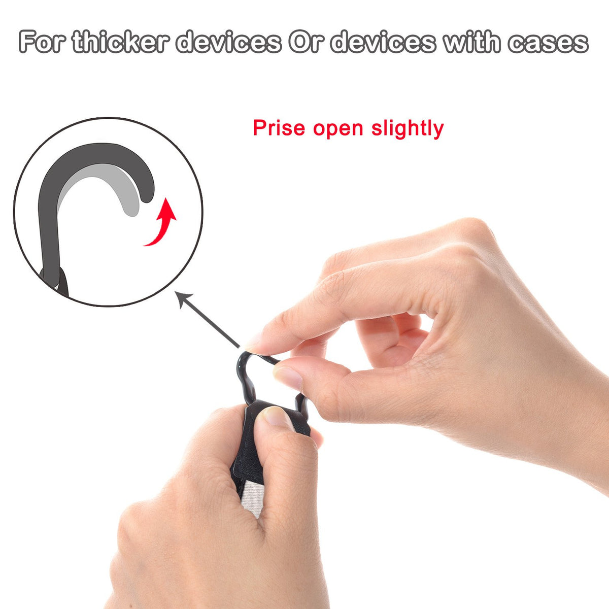 TFY Security Hand Strap Holder for Tablets Anti-Drop Secure Grip Black