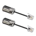 Uvital Telephone Cord Detangler, Anti-Tangle Telephone Handset Cable 360 Degree Rotating Landline Swivel Cord Untangler Black (2 Pack)