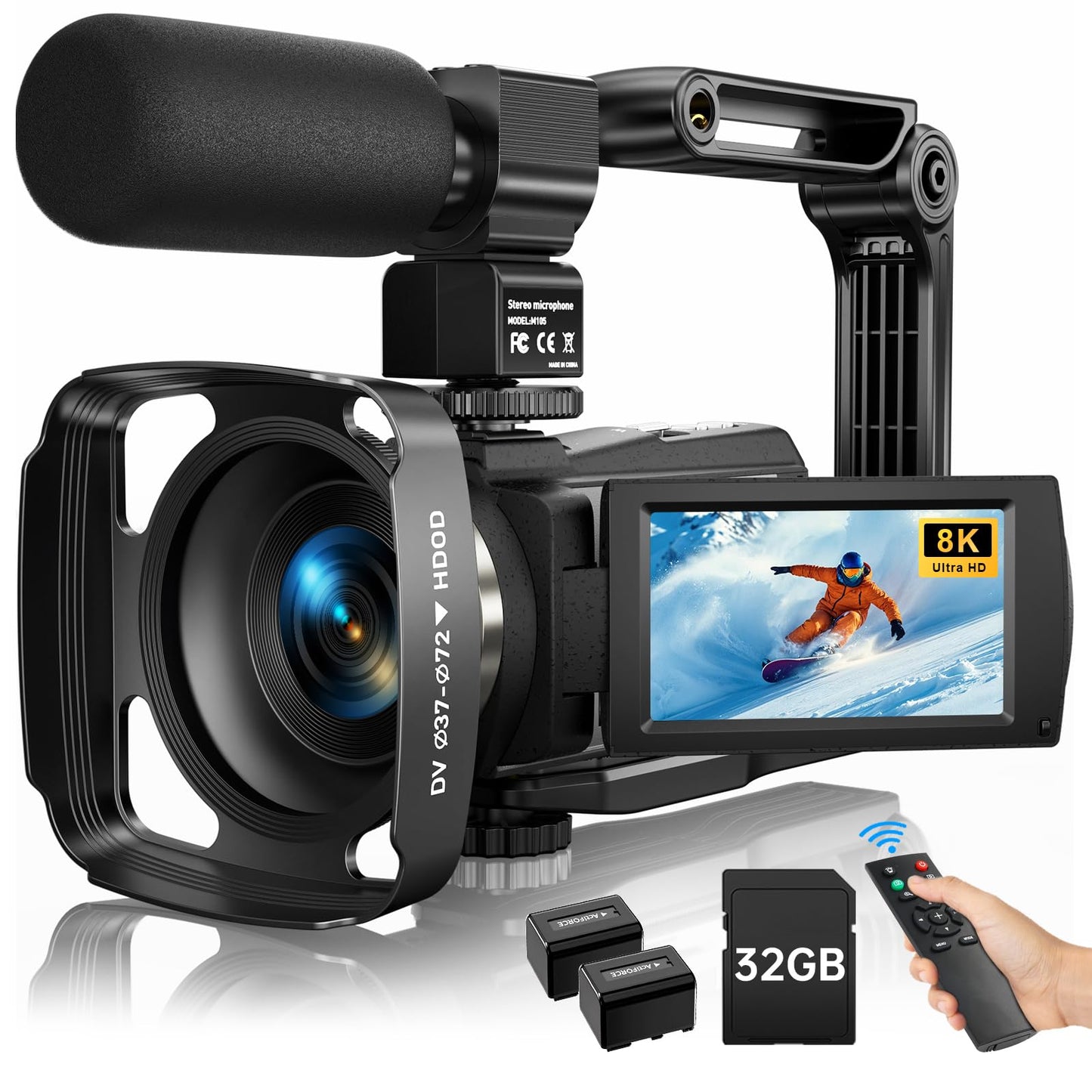 8K Video Camera Camcorder 2025 Latest 88MP Ultra HD Video Cameras Wifi Vlogging Camera for YouTube 18X Digital Video Cameras with 32G Card Microphone