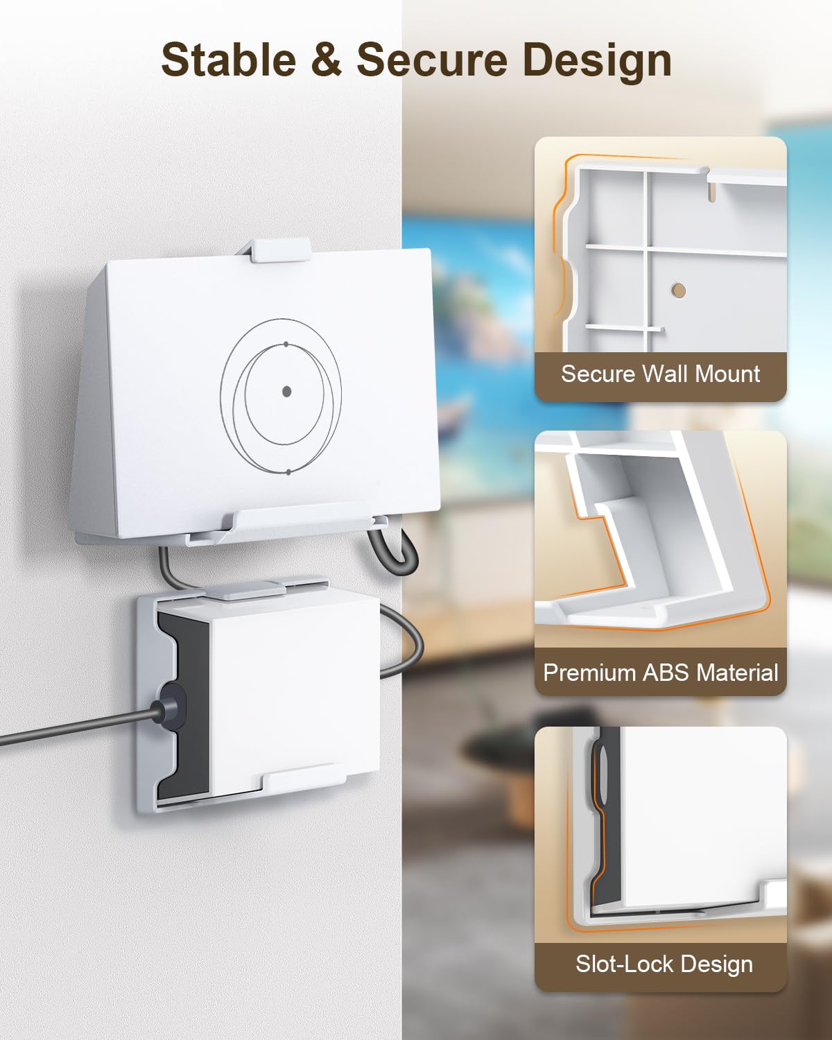 Starlink Gen 3 Router Wall Mount Kit, 2-in-1 Mount for Gen 3 Router (UTR-32) & Power Supply, Space-Saving ABS Bracket, Clean & Organized Setup, Easy