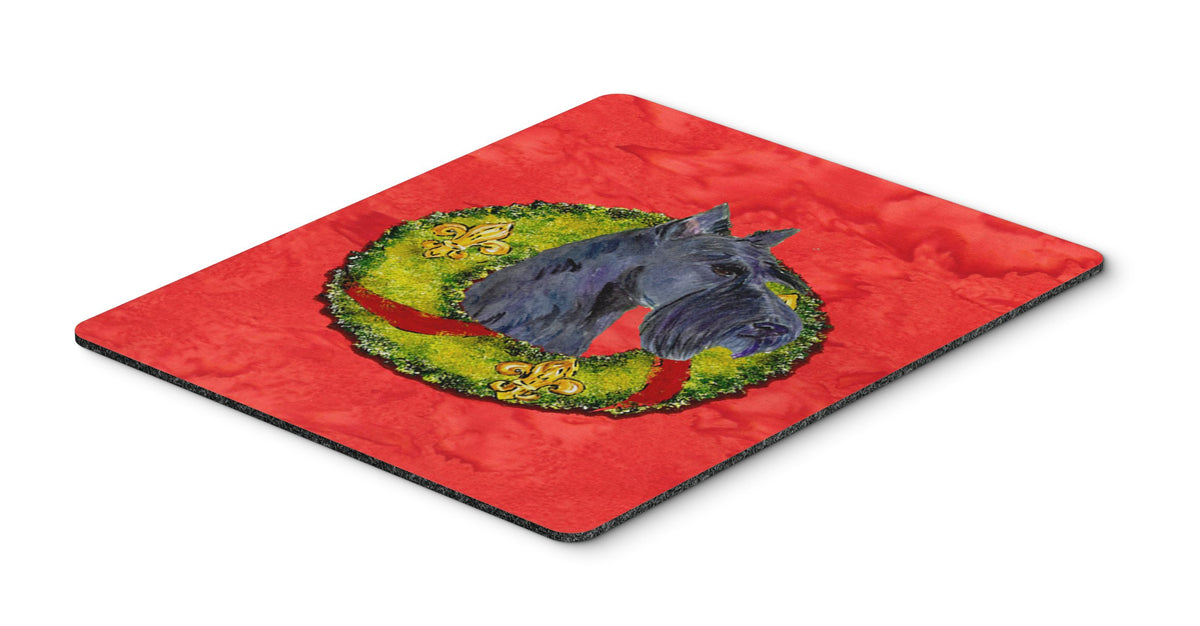 Caroline's Treasures SS4216MP Scottish Terrier Cristmas Wreath Mouse Pad, Hot Pad or Trivet for Home Office Gaming Working Computers Laptop Mouse
