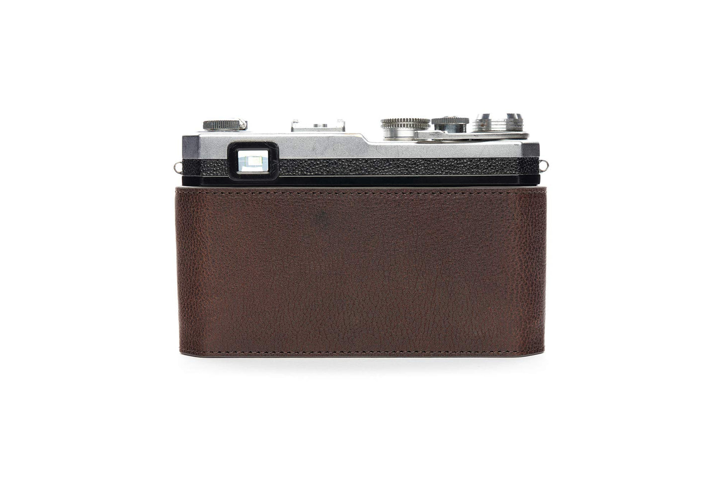 S3 Film Camera Case, BolinUS Handmade Genuine Real Leather Half Camera Case Bag Cover for Nikon S3 Film Camera with Hand Strap (Coffee)