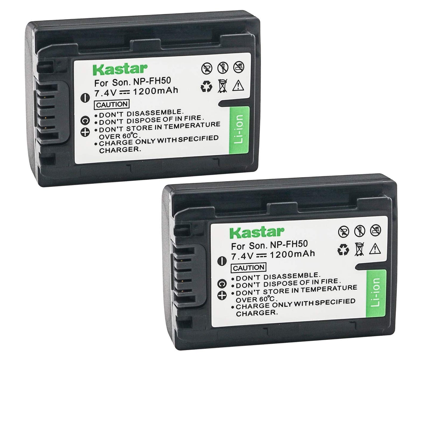 Kastar Battery (2-Pack) for Sony NP-FH50, NP-FH40, NP-FH30 & Sony DSLR-A230, DSLR-A330, DSLR-A290, DSLR-A380, DSLR-A390, HDR-TG1E, HDR-TG3, HDR-TG5