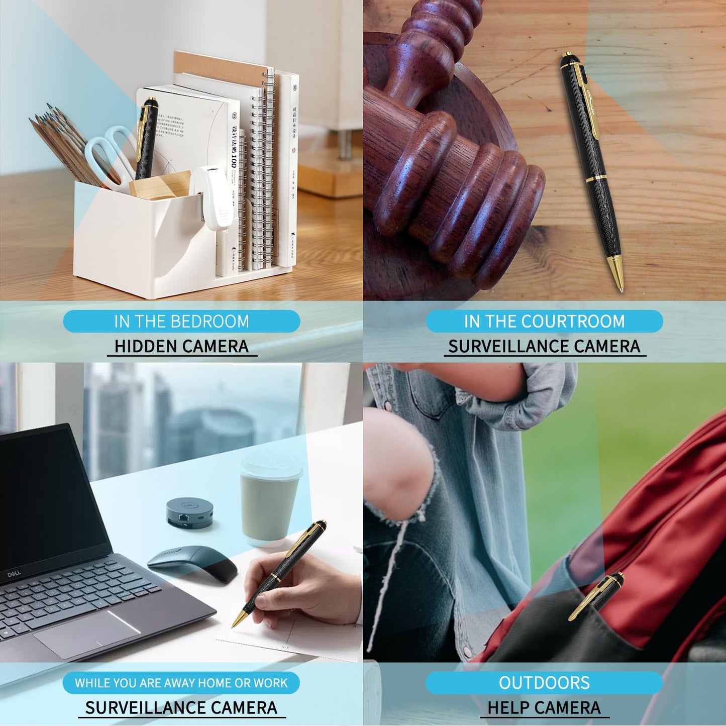 LYPXYYDS 1080P Body Camera Pen, 64GB Secret MINI Camera with 300 Minutes Long Battery Life, HD Body Video Recorder Cam