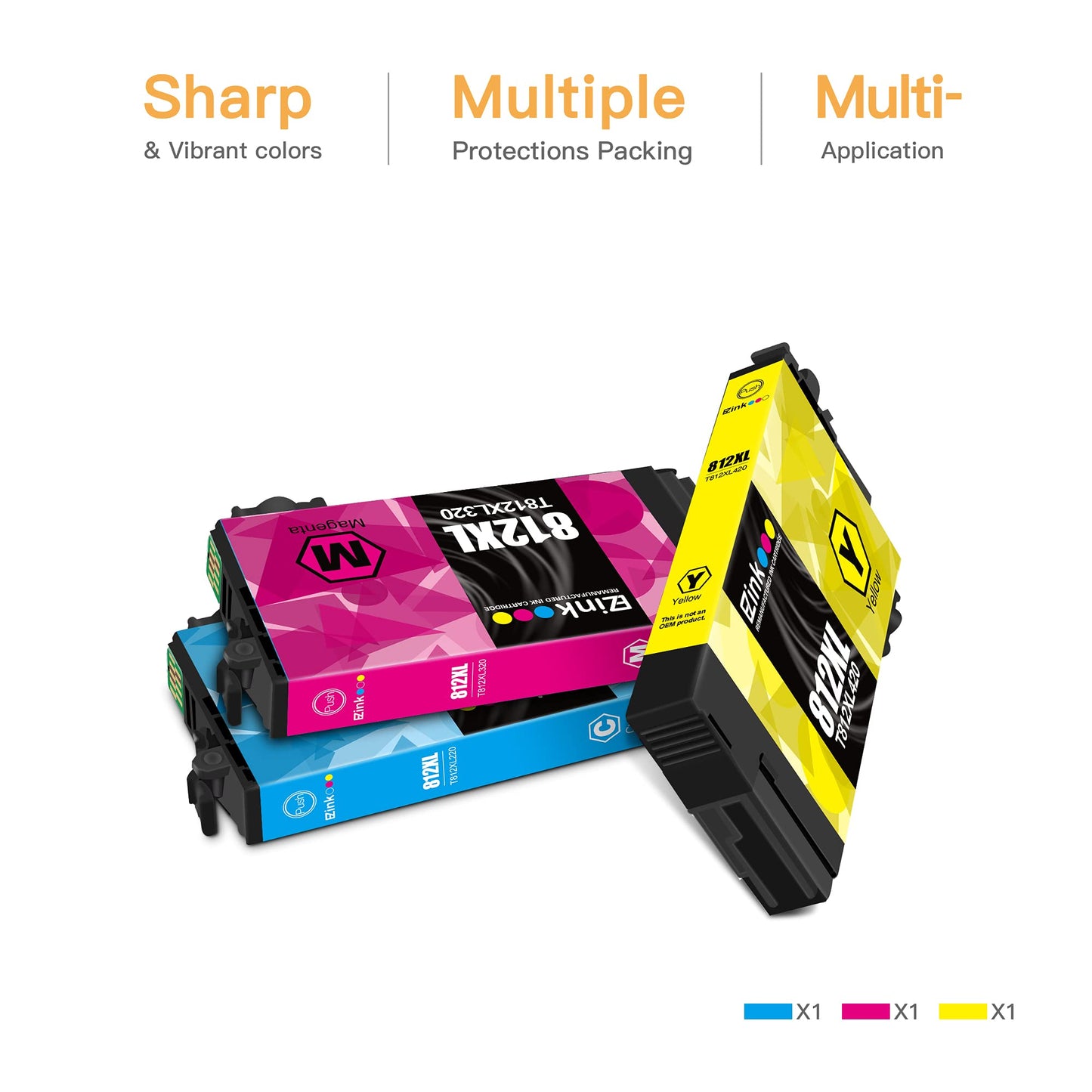 E-Z Ink (TM) Remanufactured Ink Cartridge Replacement for Epson 812XL 812 T812XL T812 to use with Workforce Pro WF-7820 WF-7840 Workforce EC-C7000