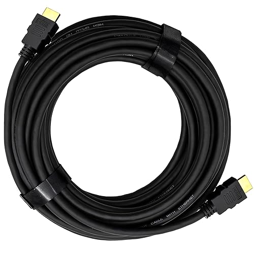 UltraPoE 4K High-Speed HDMI Cable, 10 Ft Black Ethernet Cord, Compatible with TV, PS5, Laptop, Display, Projector, VR