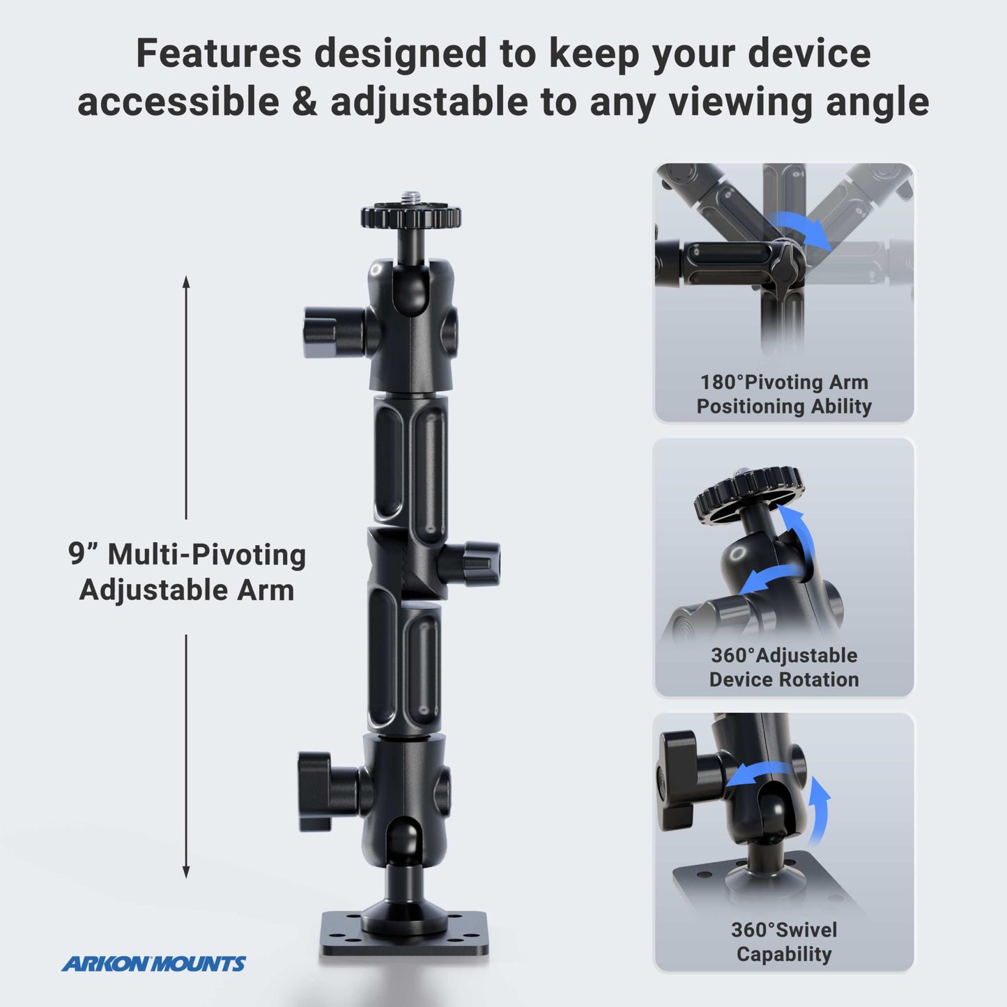 ARKON Mounts - Camera Wall Mount Robust Aluminum Construction Easy Installation Precision adjustments to capture any angle Great security camera mount