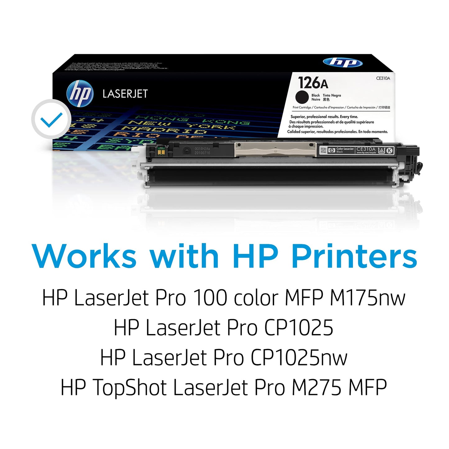 HP 126A Black Toner Cartridge | Works with HP LaserJet Pro 100 Color MFP M175 Series, HP LaserJet Pro CP1025 Series, HP TopShot LaserJet Pro M275 MFP