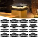 APONUO Solar Post Cap Lights for 4x4 Posts - IP64 Waterproof, 3000K LED, No-Wire Fence Lights & Deck Lights for Patio Garden Yard Patio, Black-Warm
