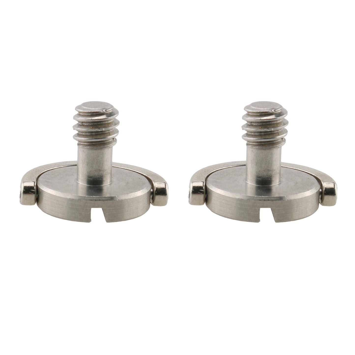 HJ Garden 2pcs 1/4-20 Thread D-Ring Stainless Steel Camera Fixing Screws for Camera Tripod Monopod QR Plate,D Shaft Quick Release Plate Mounting Screw