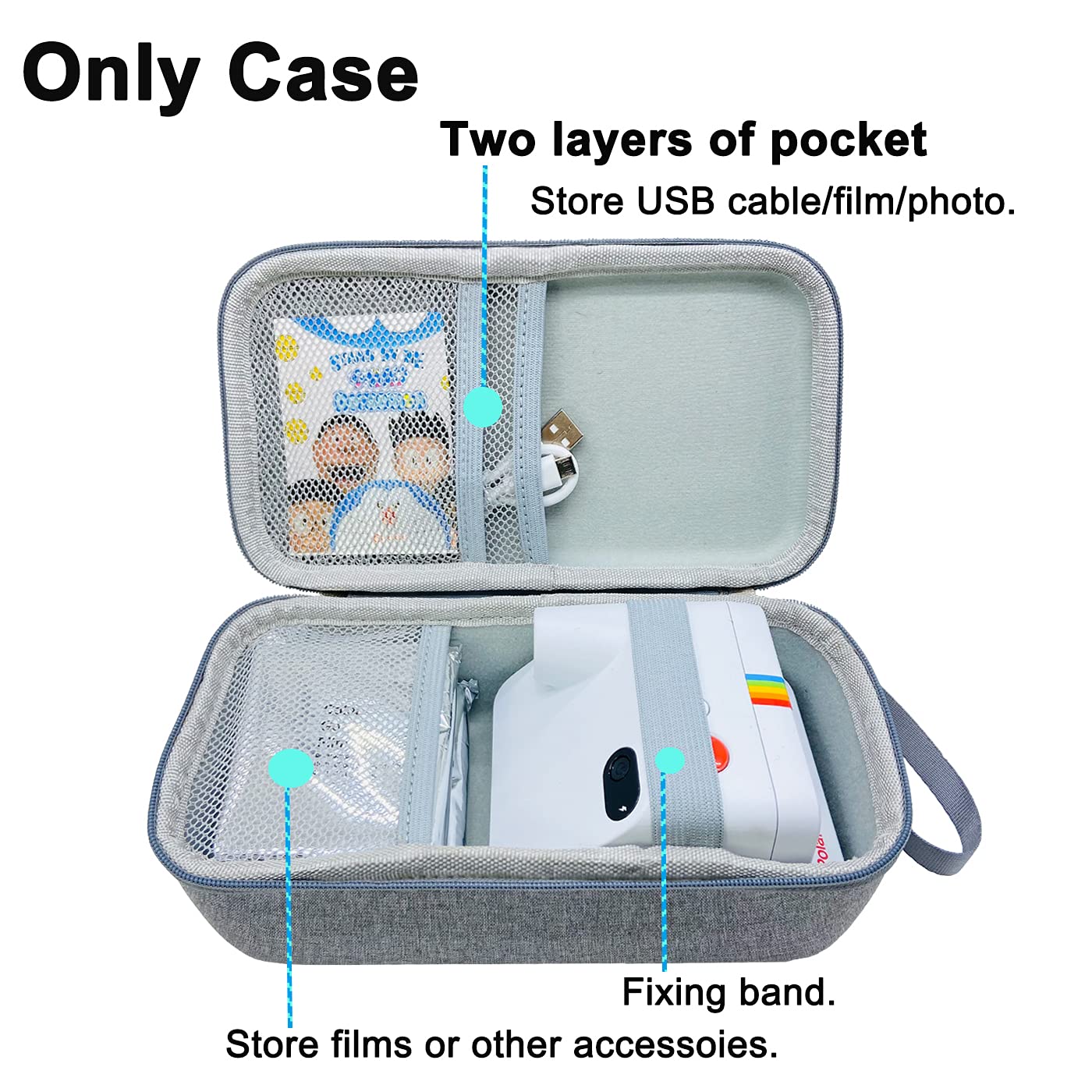 RAWECUD Hard Carrying Case for Polaroid Go Instant Mini Camera (9035), Travel Storage Box for Polaroid Go Camera and Film Accessories (Case Only)