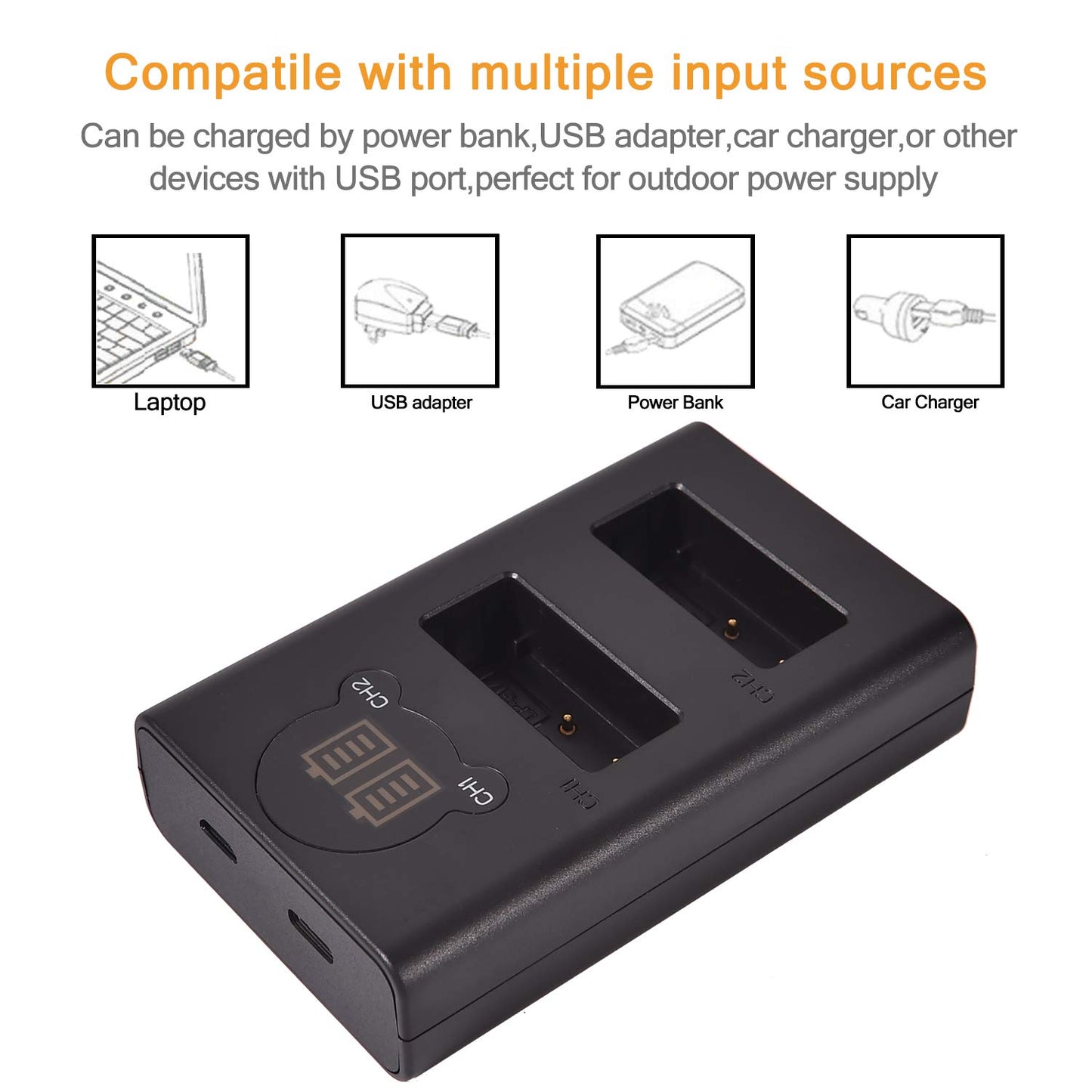 DSTE LP-E17 Battery Charger, Dual LCD Charger Compatible with Canon EOS RP, R8, R10, Rebel T7i, T6i, T6s, SL3, SL2, 77D, 9000D, 8000D, 800D, 760D