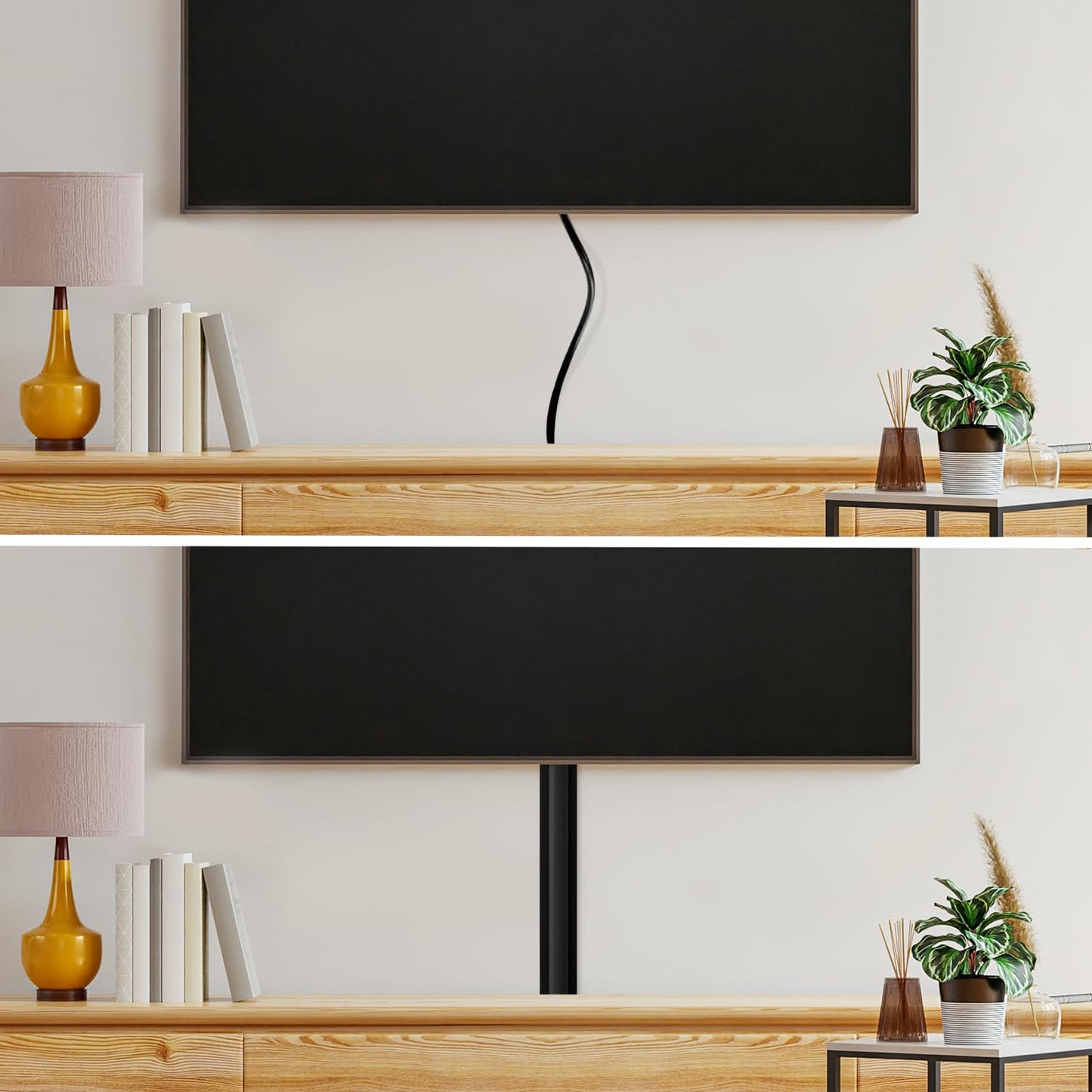 Rubber Bond TV Cord Hider Cable Protector - Strong Self Adhesive Wall Cord Cover Cable Hider - Low Profile Cable Management Wall Cord Concealer Cable