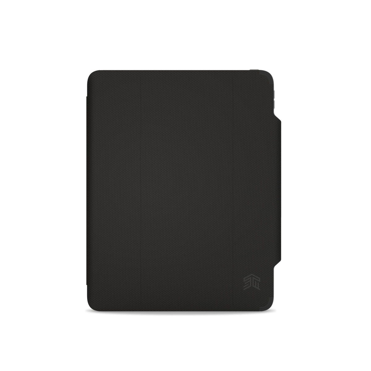 STM Dux Plus for iPad Pro 12.9" (3rd-6th Gen): Ultra Protective, Lightweight with Clear Back, Apple Pencil Holder, Battery Saving On/Off Cover - Black