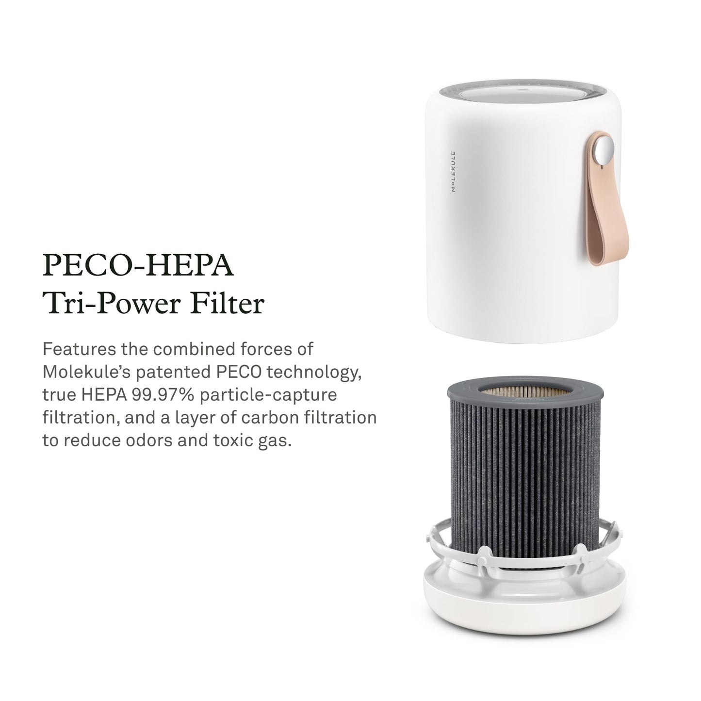 Molekule PECO-HEPA Tri-Power Filter Air Mini and Air Mini+ | Air Purifier Replacement Filters for Allergens, Smoke, Mold, Bacteria, Viruses & Other
