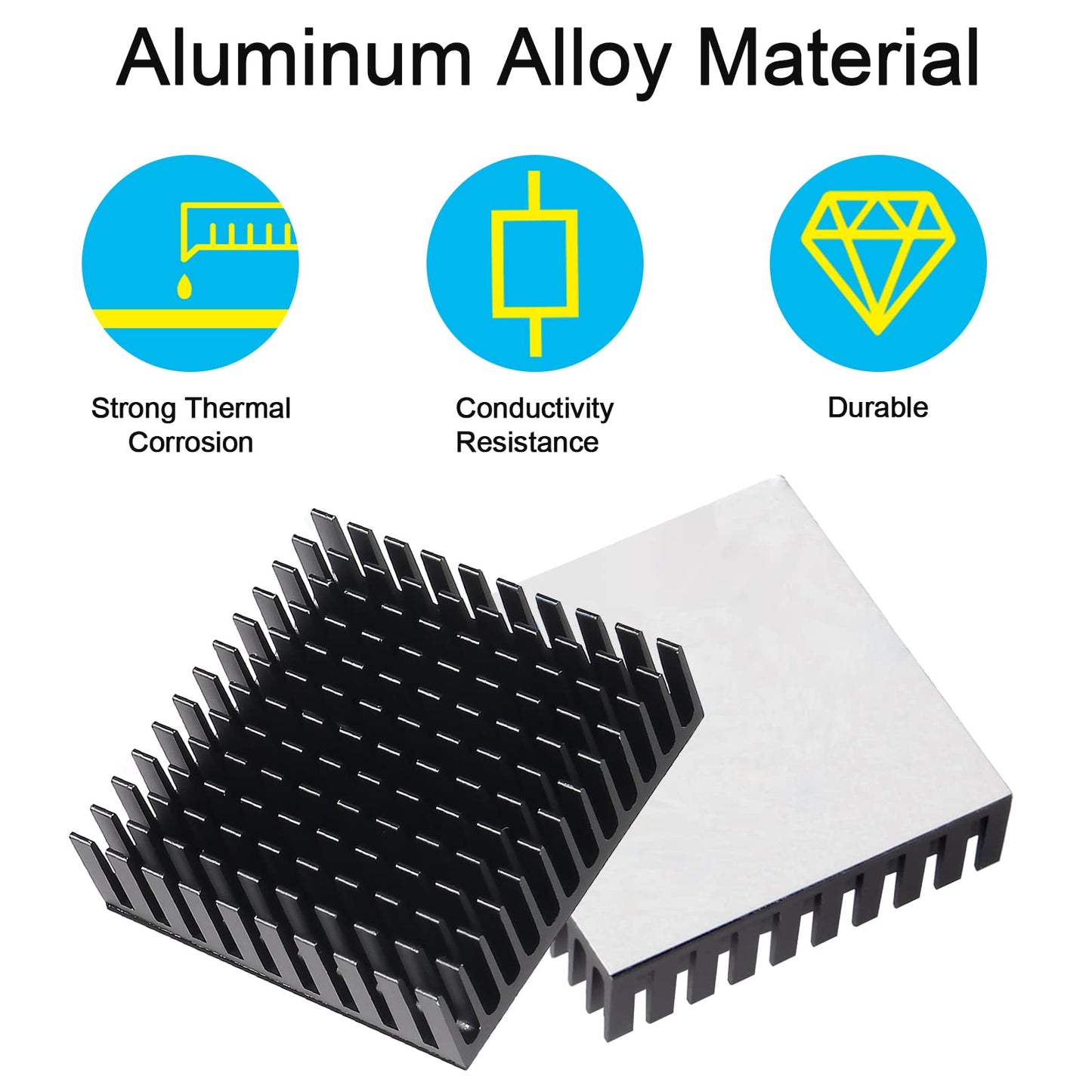 AITIAO 8Pcs 40mm Heatsink Kit 40x40x11mm Aluminum Heat Sink with Thermal Conductive Adhesive Tape, Cooler Heat Sink for Cooling 3D Printers