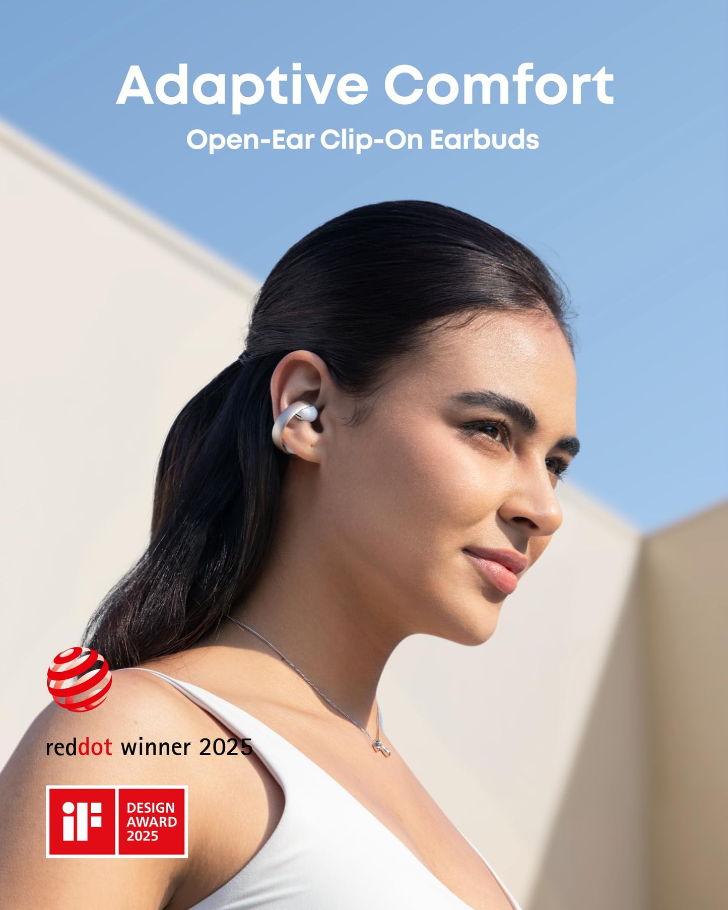 Soundcore AeroClip by Anker Open Ear Earbuds, Clip On Earbuds (Renewed)