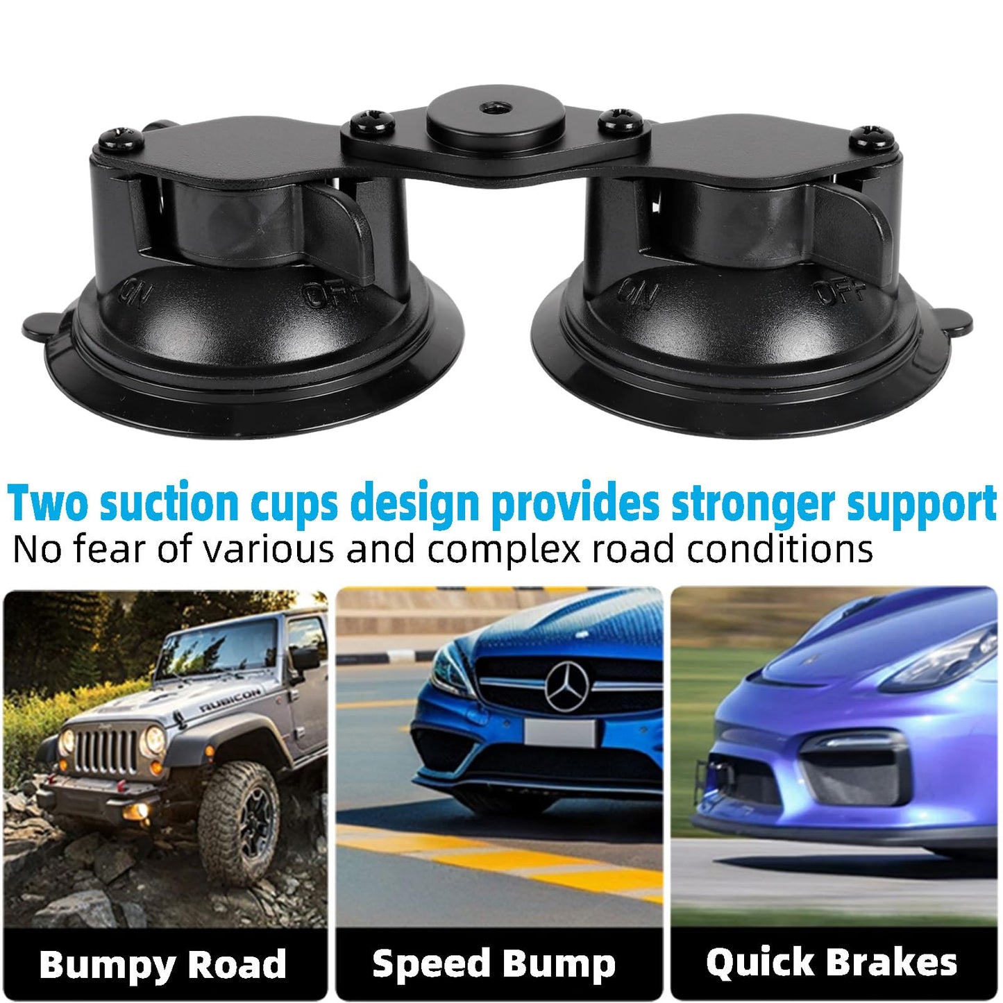 FPN Magnetic Car Phone Holder for Magsafe, Dual Suction Cup Mount with 10" Aluminum Alloy Magic Arm, 360° Rotation Cell Phone Car Windshield Mount