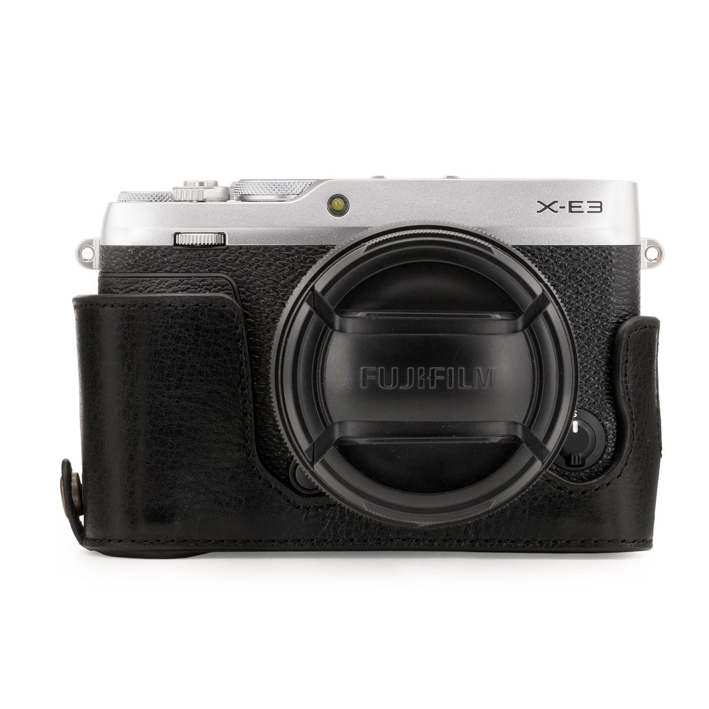 MegaGear MG1342 Ever Ready Genuine Leather Camera Half Case & Strap Fujifilm X-E3 with Battery Access, Black