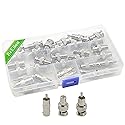 BeElion All-in-One 32-Pack RCA to BNC Adapter Kit - 11 M2M/11 M2F/10 F2M Nickel-Plated Brass Connectors for CCTV, Security Cameras & Audio Systems