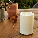 Luminara Realistic Artificial Moving Flame Outdoor Pillar Candle - Moving Flame LED Battery Operated Lights for Outside Christmas, Thanksgiving